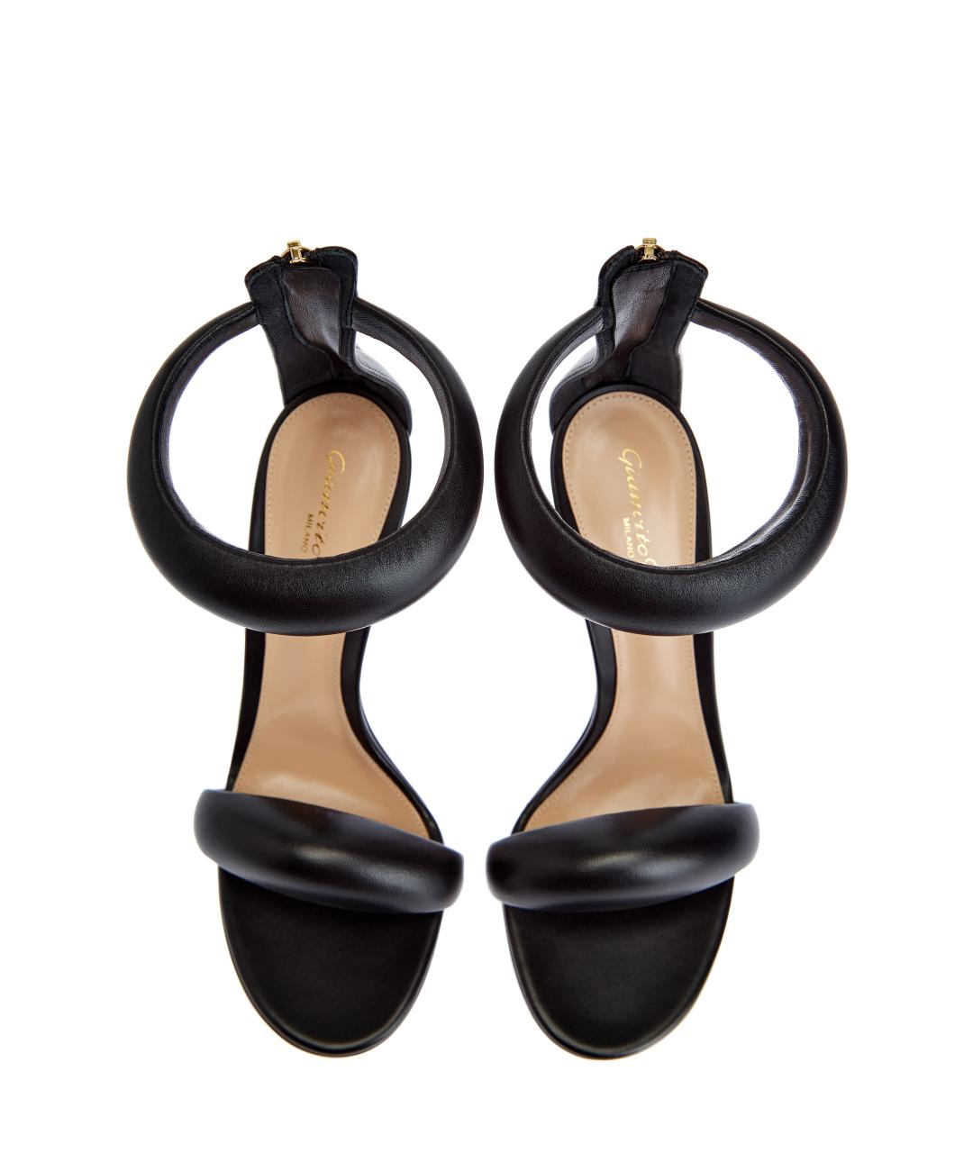 GIANVITO ROSSI Черные кожаные босоножки, фото 5