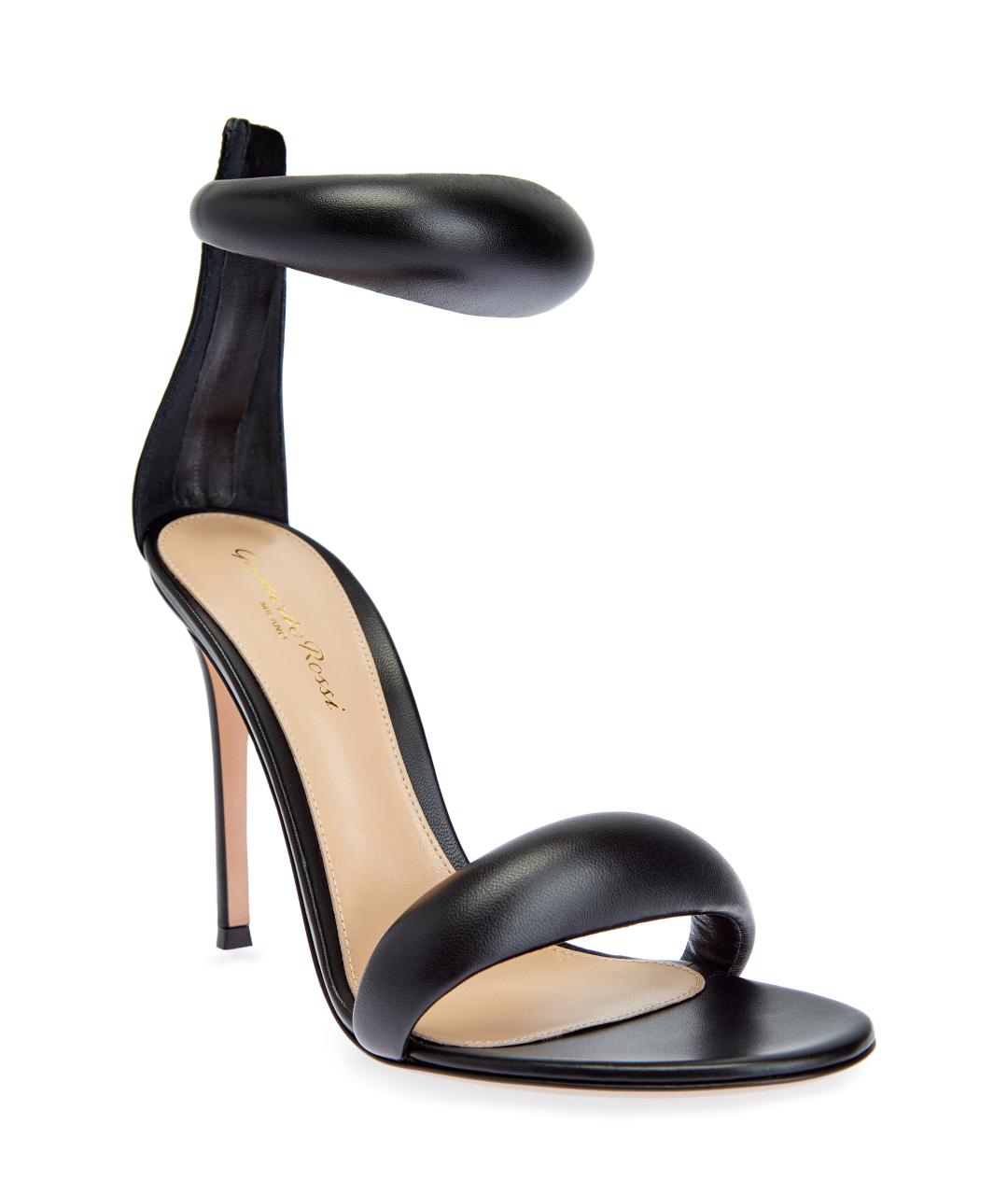 GIANVITO ROSSI Черные кожаные босоножки, фото 3