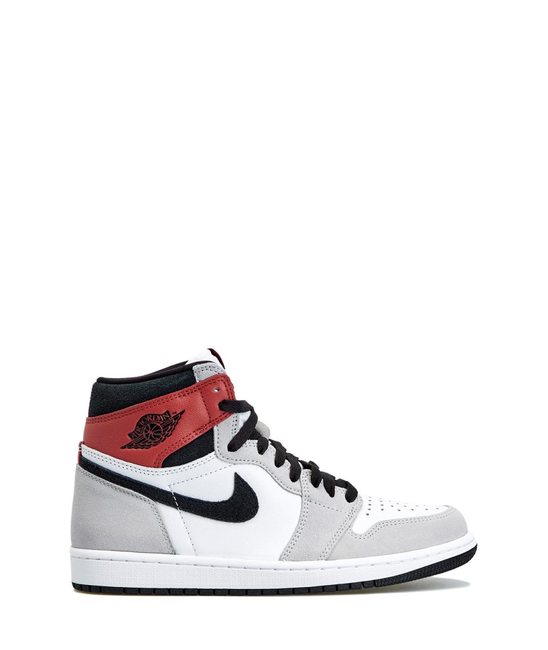 JORDAN Серые кожаные высокие кроссовки / кеды, фото 1