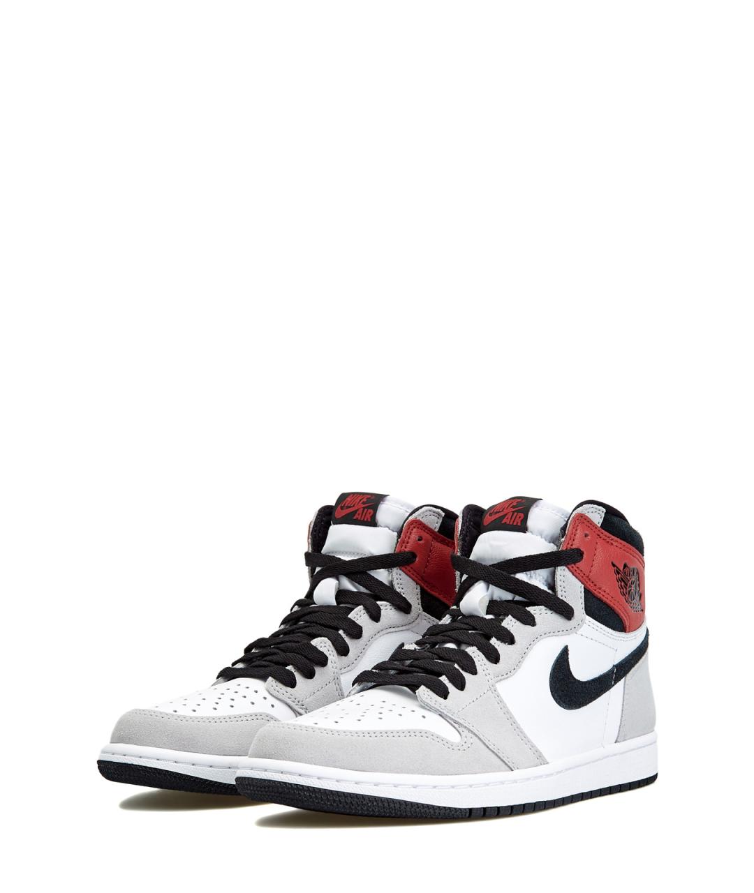 JORDAN Серые кожаные высокие кроссовки / кеды, фото 2