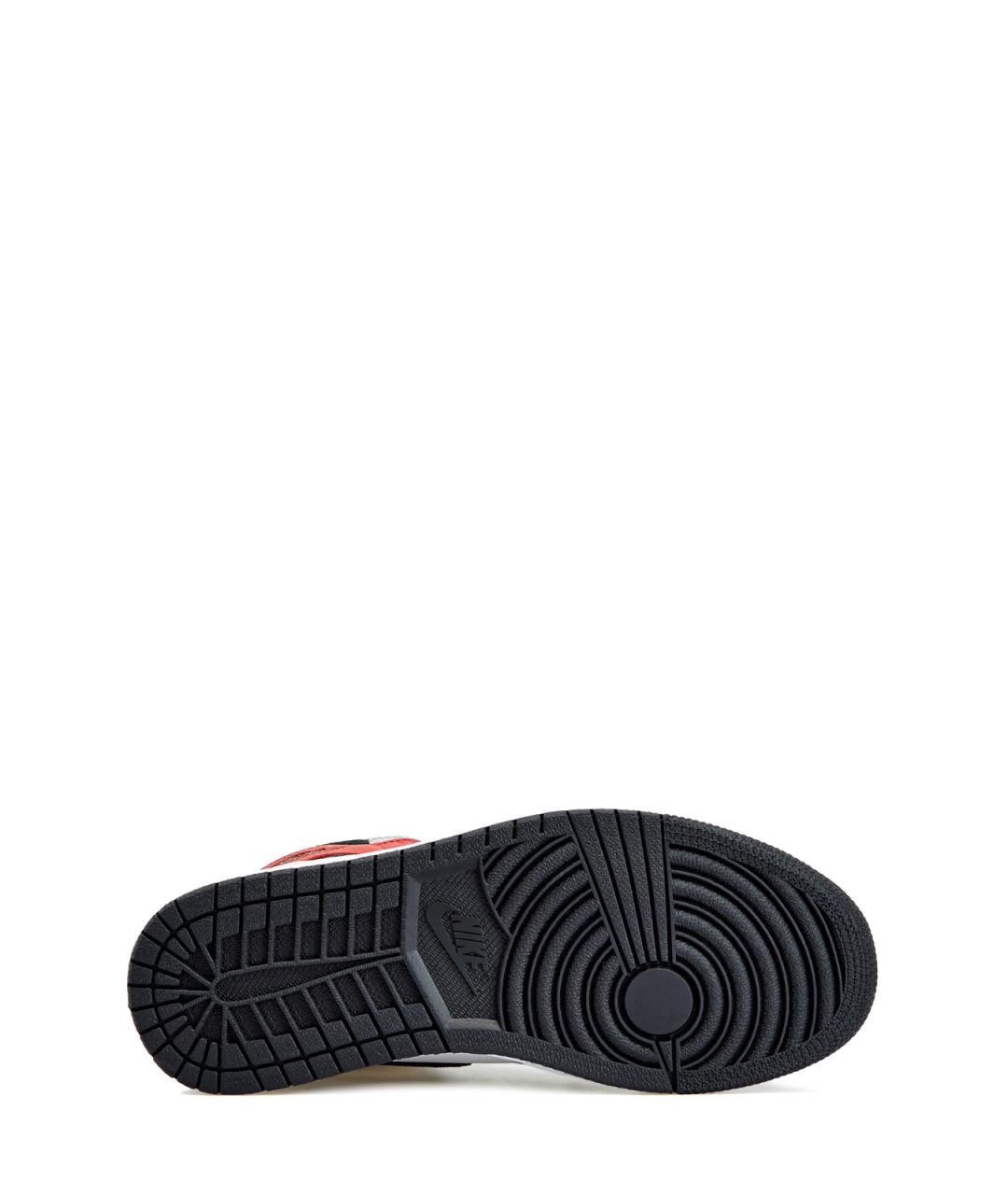 JORDAN Серые кожаные высокие кроссовки / кеды, фото 4