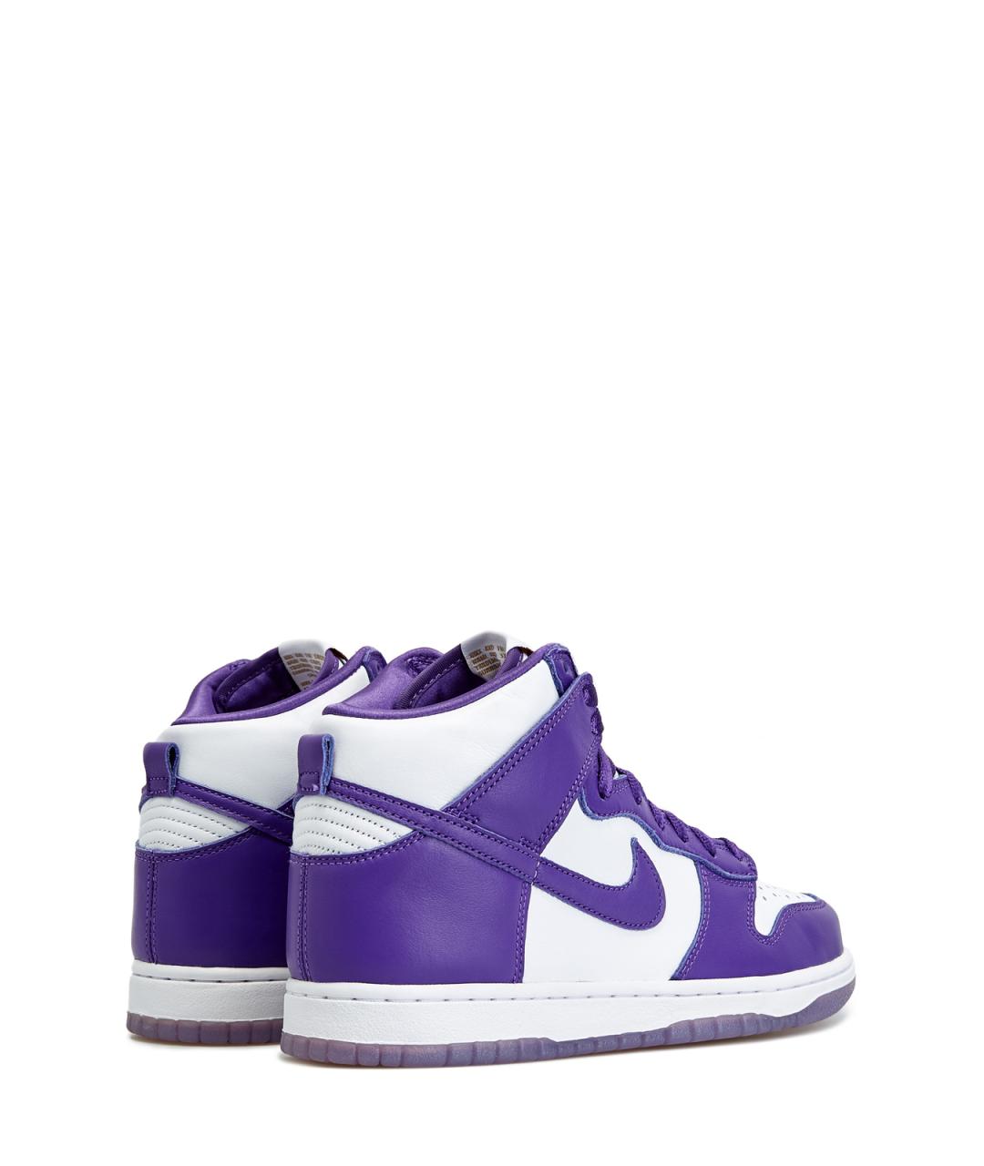 NIKE Фиолетовые кожаные высокие кроссовки / кеды, фото 3