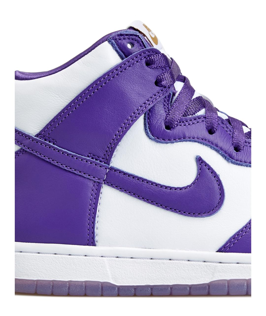 NIKE Фиолетовые кожаные высокие кроссовки / кеды, фото 5