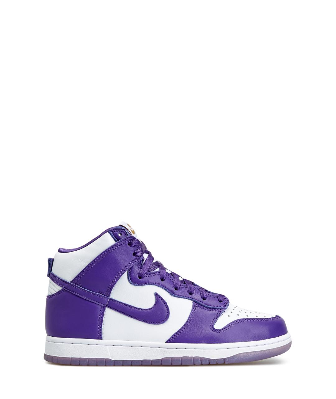 NIKE Фиолетовые кожаные высокие кроссовки / кеды, фото 1