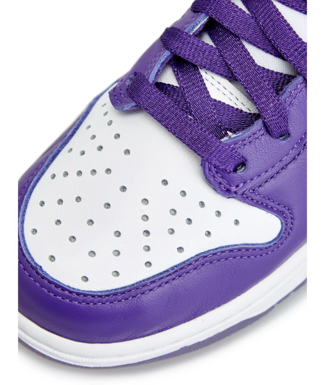 NIKE Фиолетовые кожаные высокие кроссовки / кеды, фото 6