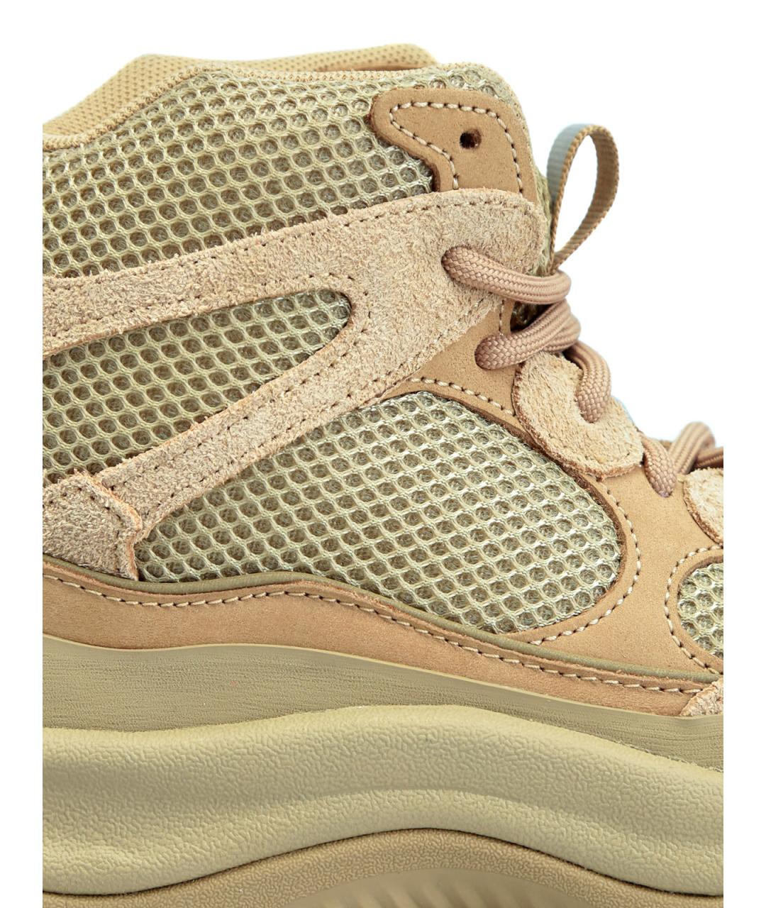 ADIDAS YEEZY Бежевые текстильные высокие ботинки, фото 6