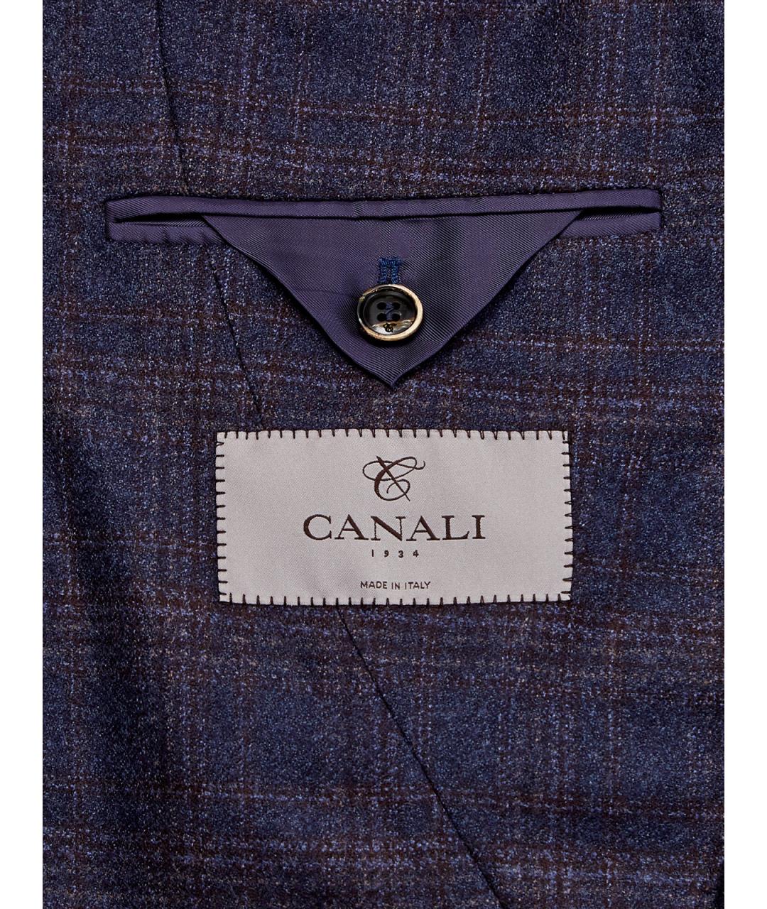 CANALI Темно-синий шерстяной пиджак, фото 6