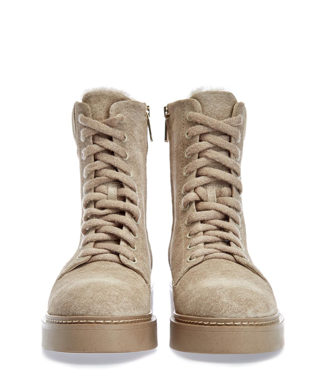 SANTONI Бежевые замшевые ботинки, фото 5