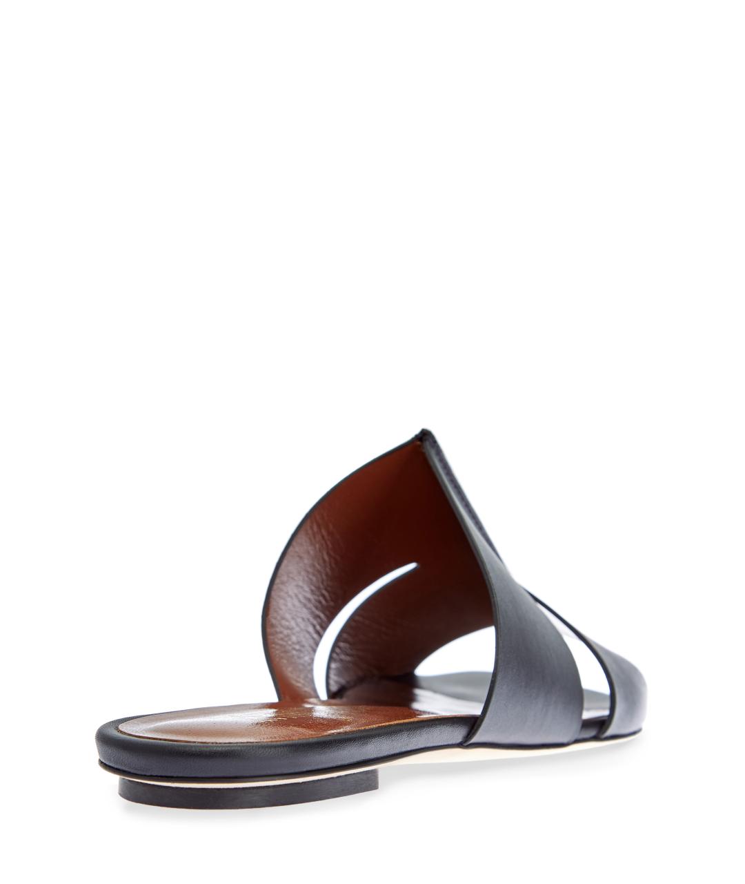 LORENA ANTONIAZZI Черные кожаные шлепанцы, фото 5