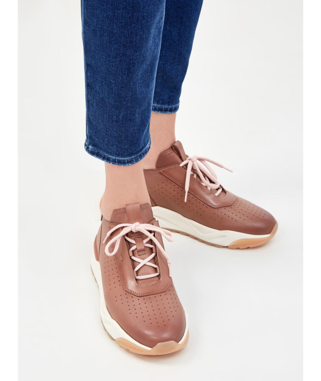 SANTONI Коричневые кожаные кроссовки, фото 2