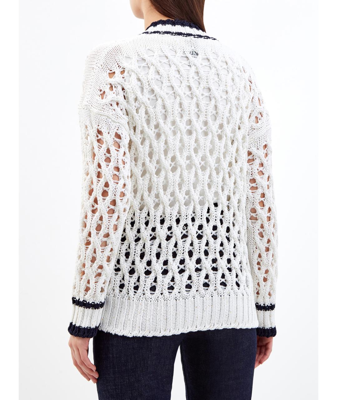 LORENA ANTONIAZZI Белый хлопковый джемпер / свитер, фото 4