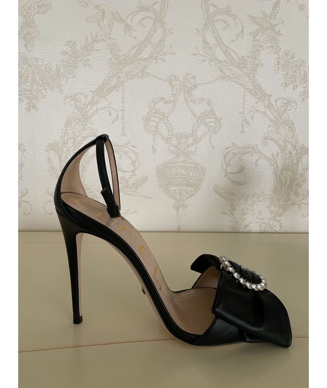 GUCCI Черные кожаные босоножки, фото 9