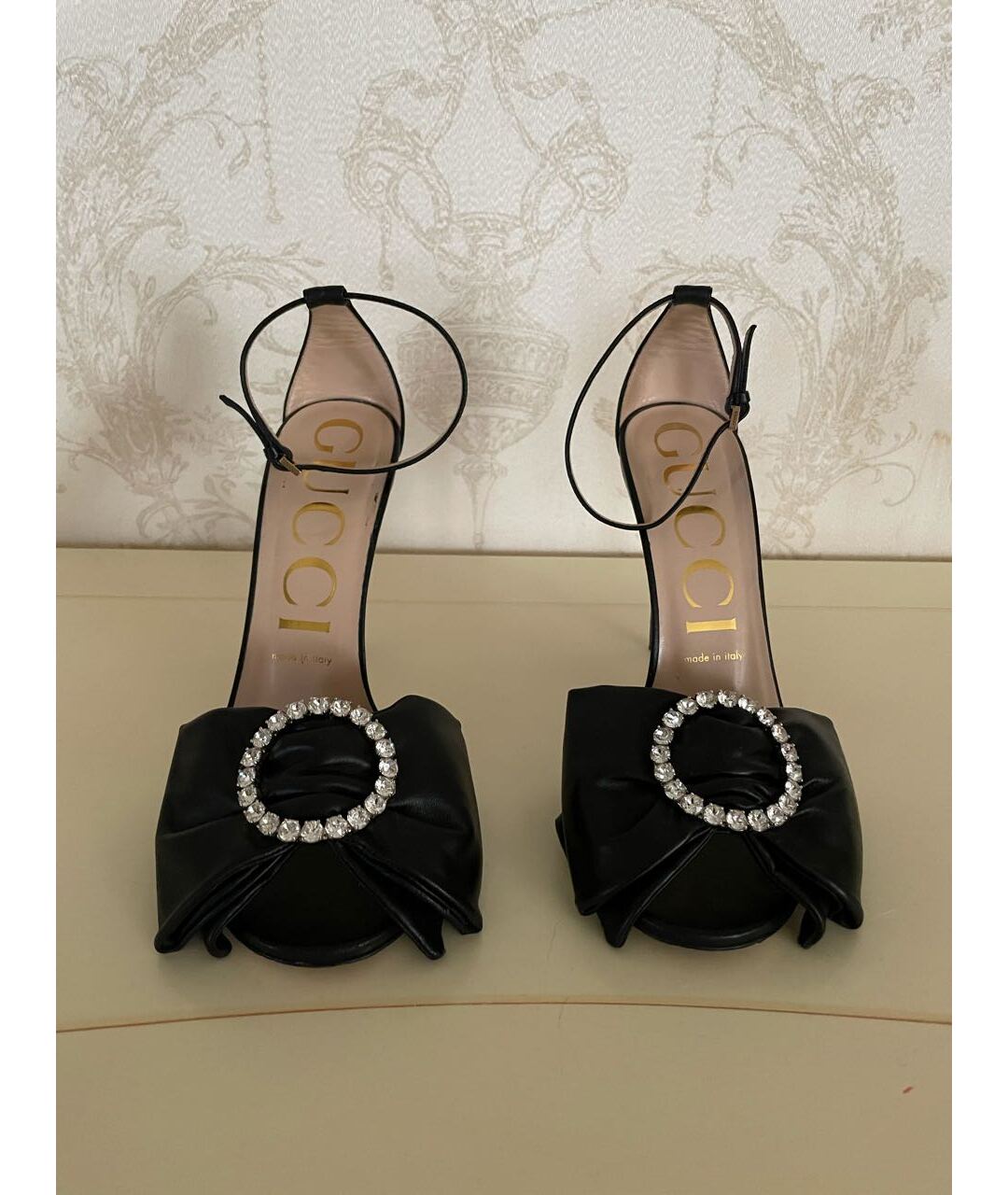 GUCCI Черные кожаные босоножки, фото 2