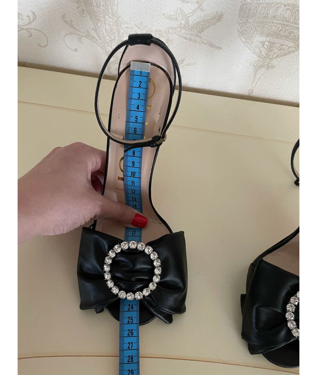 GUCCI Черные кожаные босоножки, фото 8