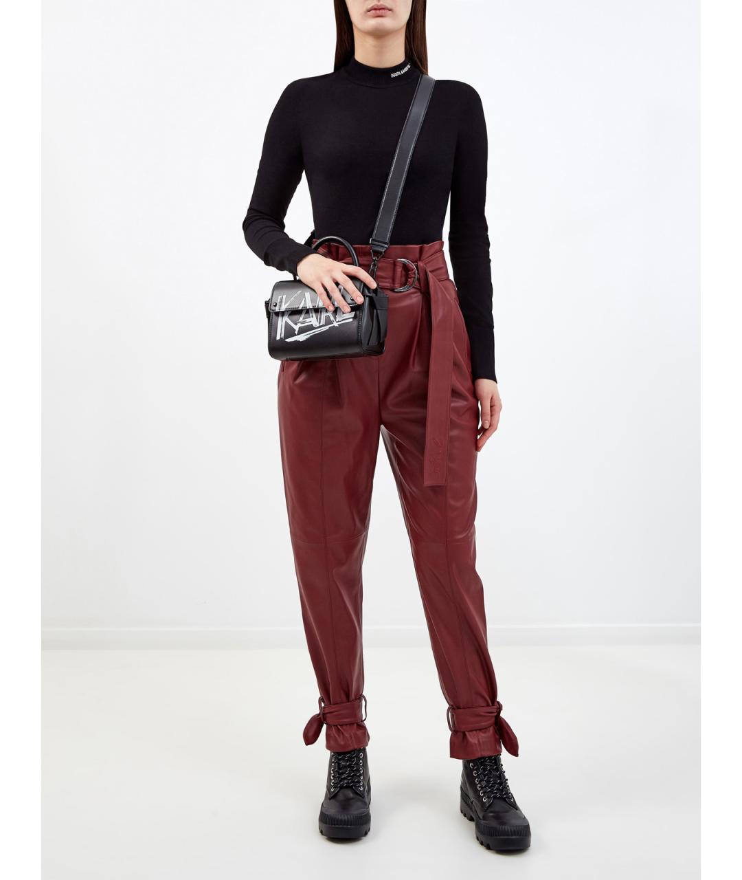 KARL LAGERFELD Красные прямые брюки, фото 2