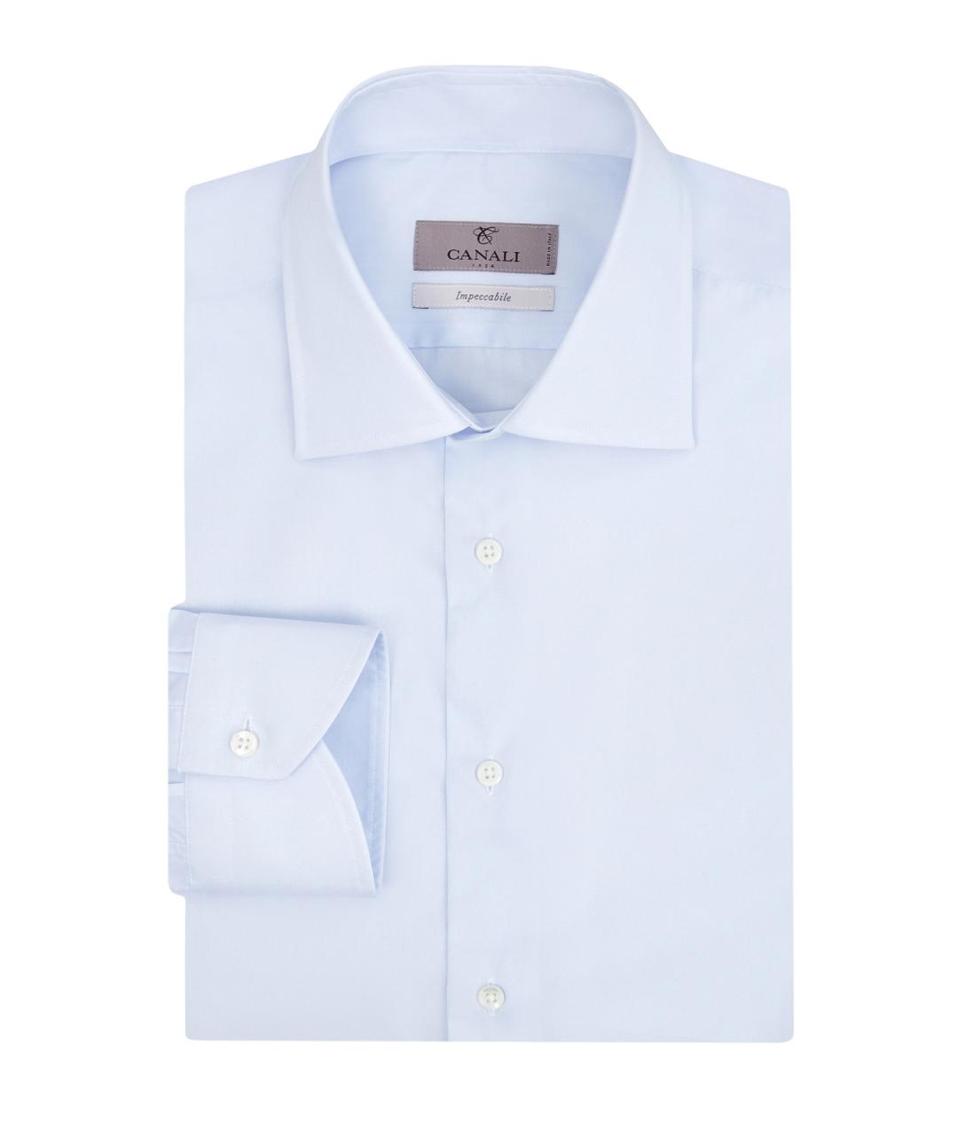 CANALI Голубая хлопковая классическая рубашка, фото 1