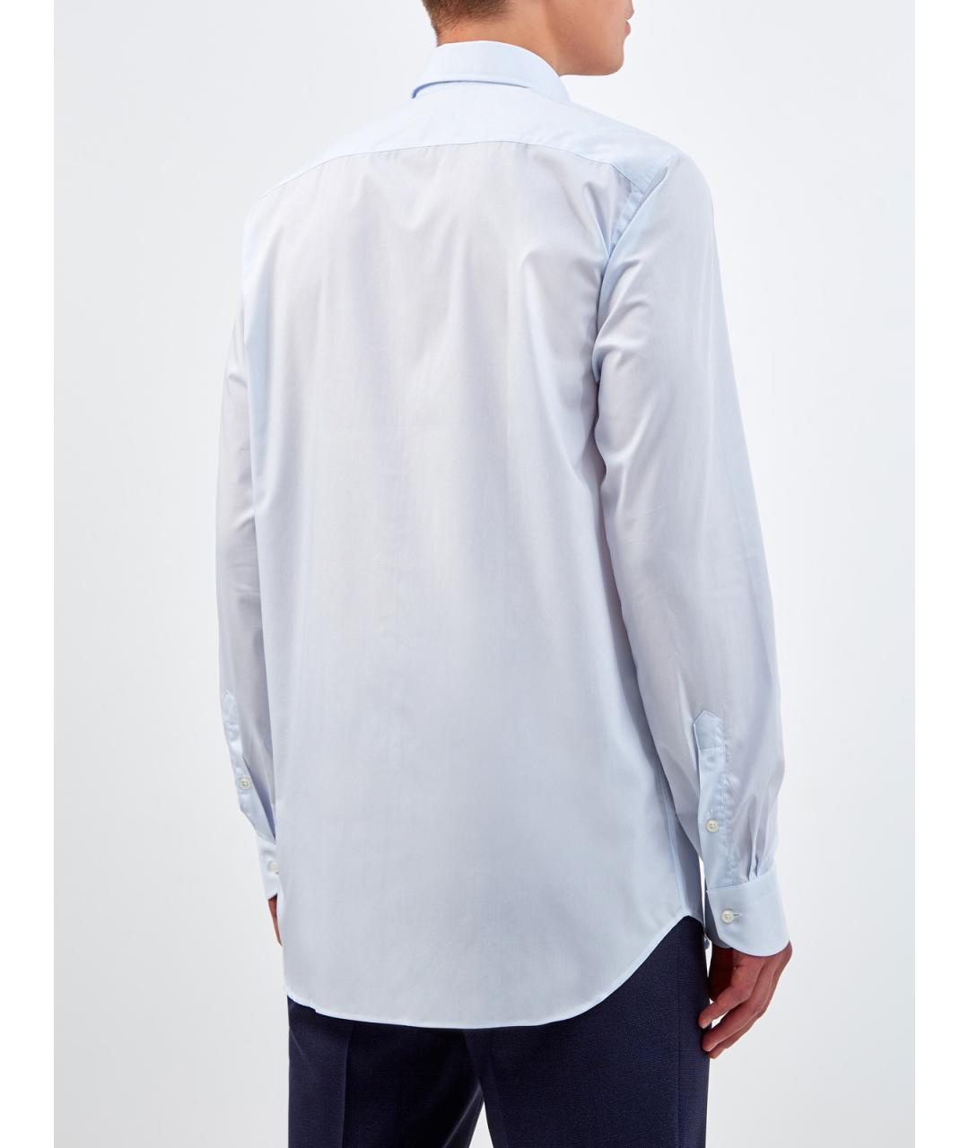 CANALI Голубая хлопковая классическая рубашка, фото 4