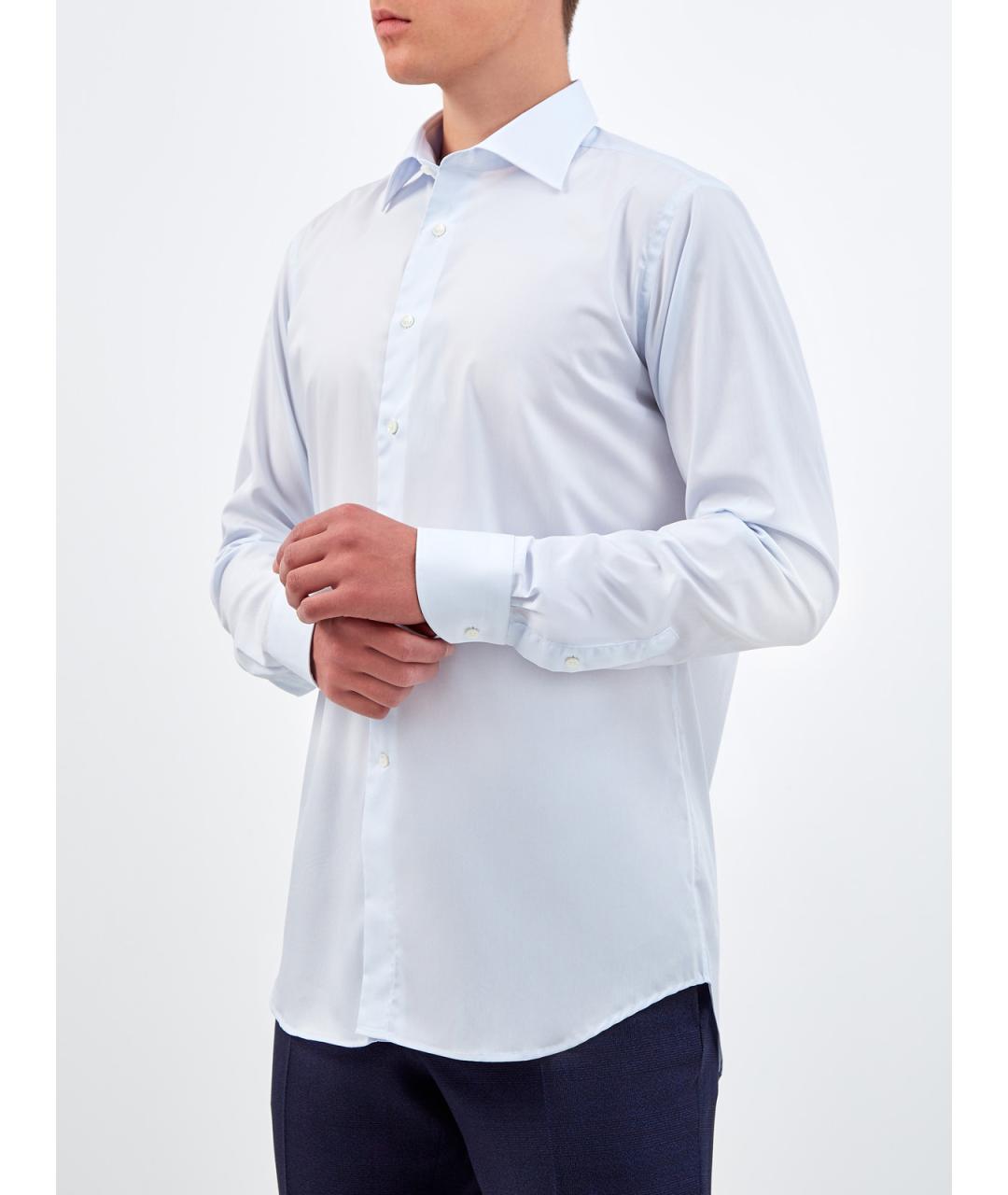 CANALI Голубая хлопковая классическая рубашка, фото 3