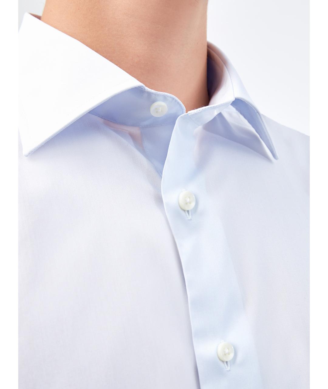 CANALI Голубая хлопковая классическая рубашка, фото 5