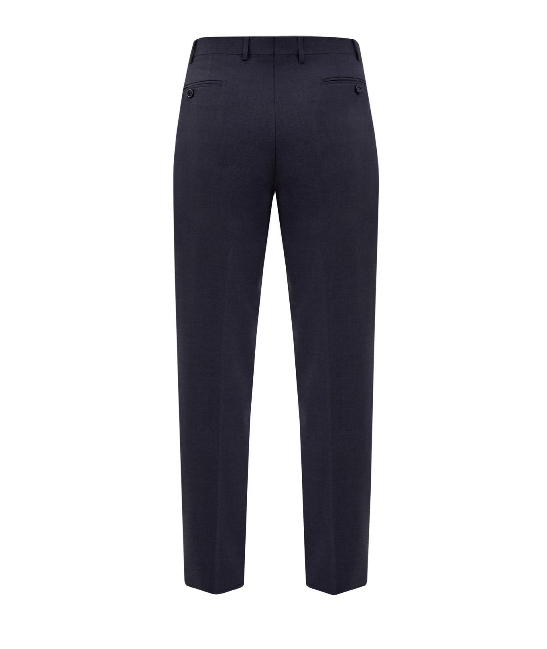 CANALI Темно-синие шерстяные повседневные брюки, фото 2