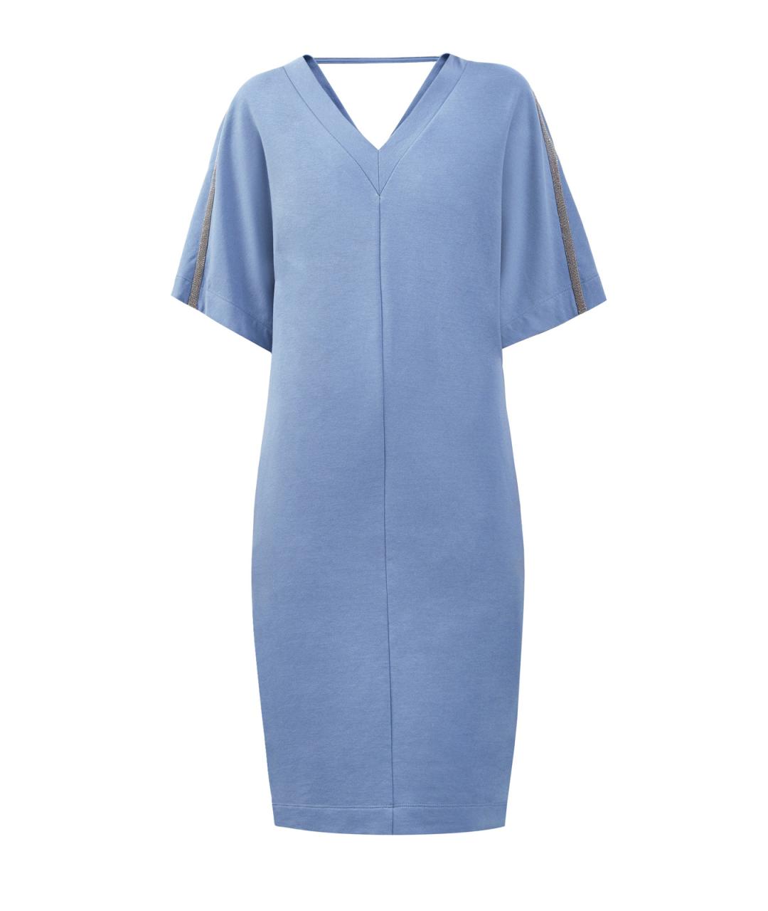 BRUNELLO CUCINELLI Синее хлопковое повседневное платье, фото 1