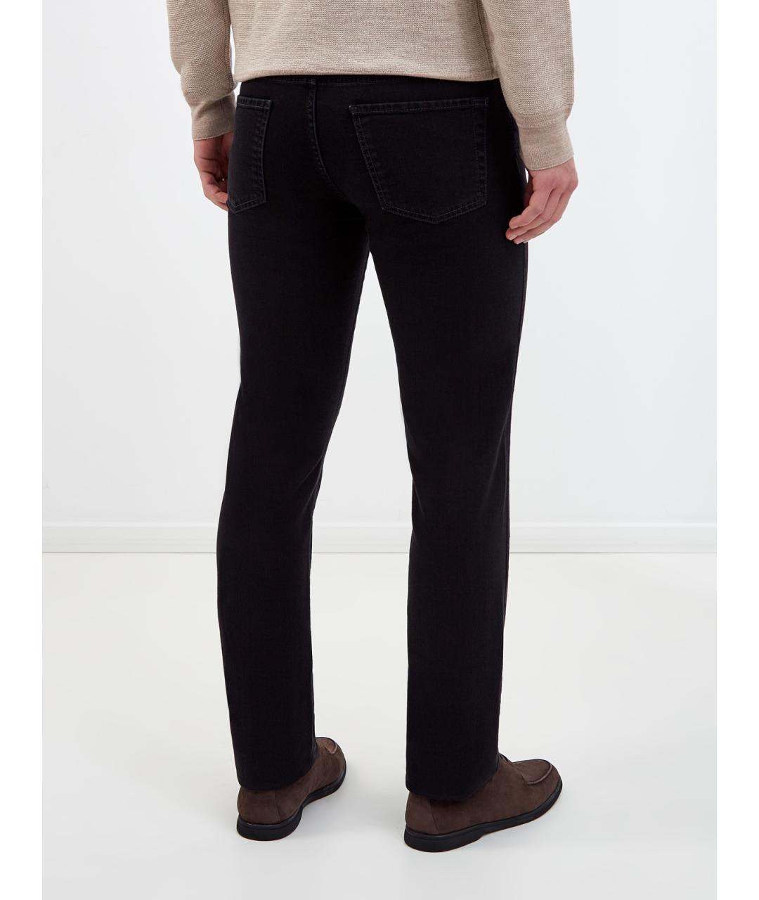 CANALI Черные хлопковые джинсы скинни, фото 4