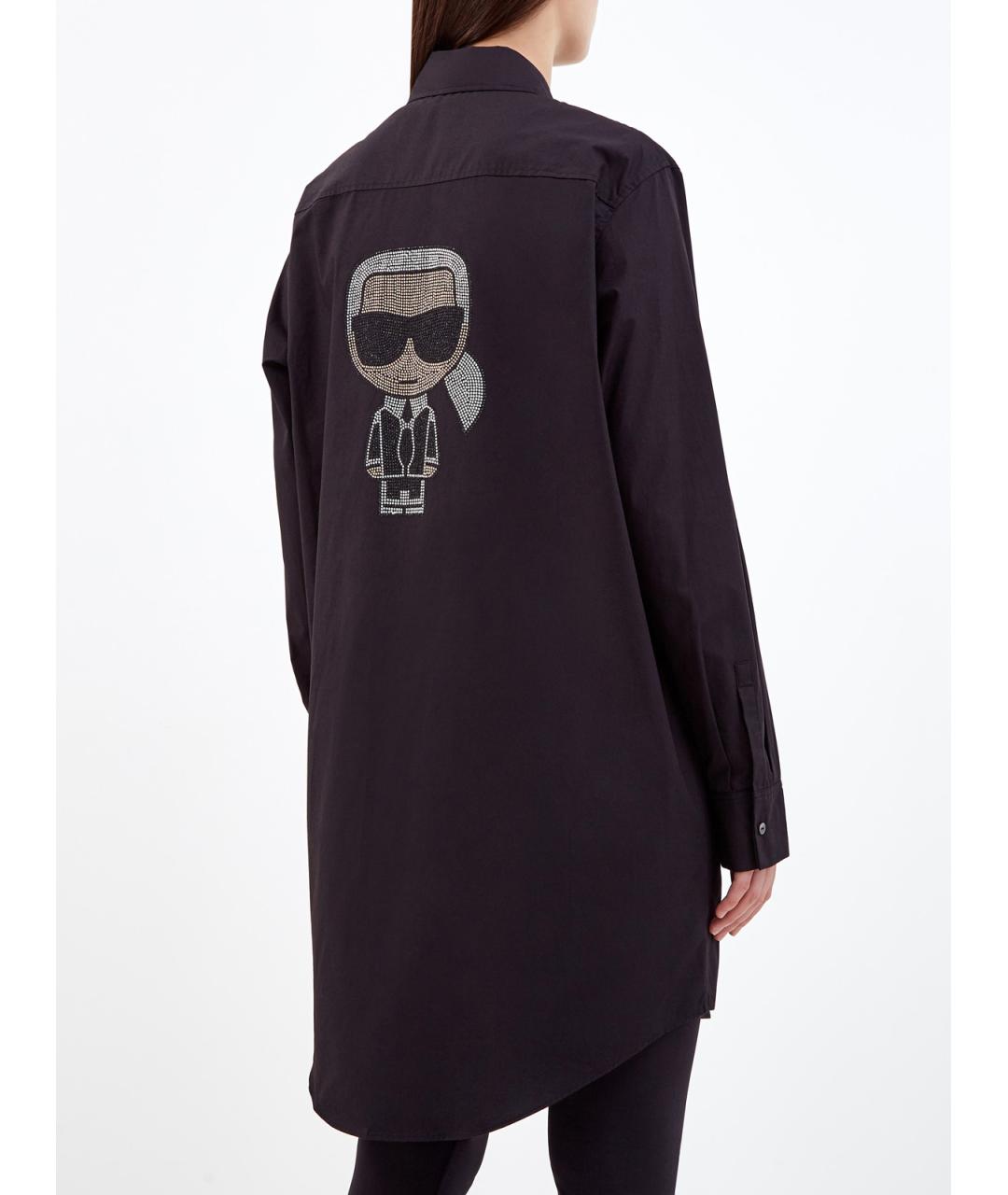 KARL LAGERFELD Черная хлопковая рубашка, фото 4