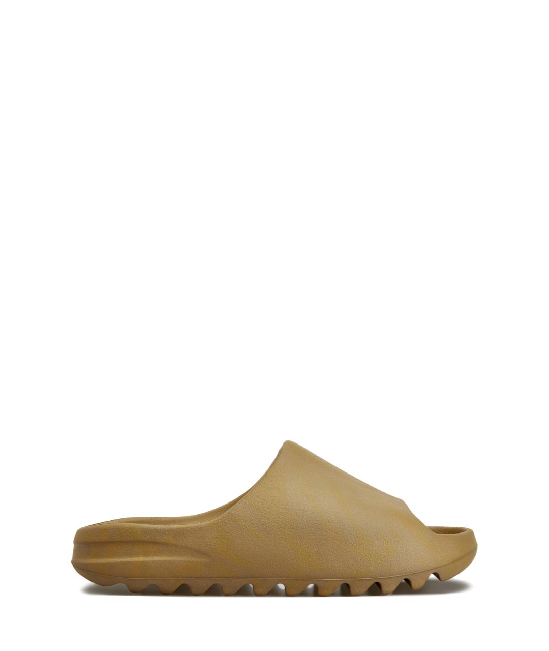 ADIDAS YEEZY Коричневые резиновые шлепанцы, фото 1