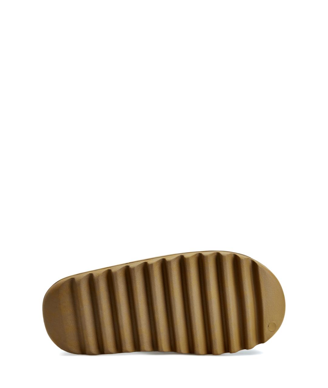 ADIDAS YEEZY Коричневые резиновые шлепанцы, фото 4