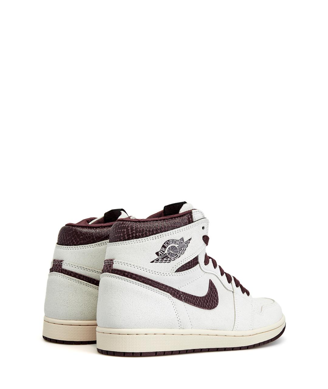 JORDAN Бежевые кожаные высокие кроссовки / кеды, фото 3