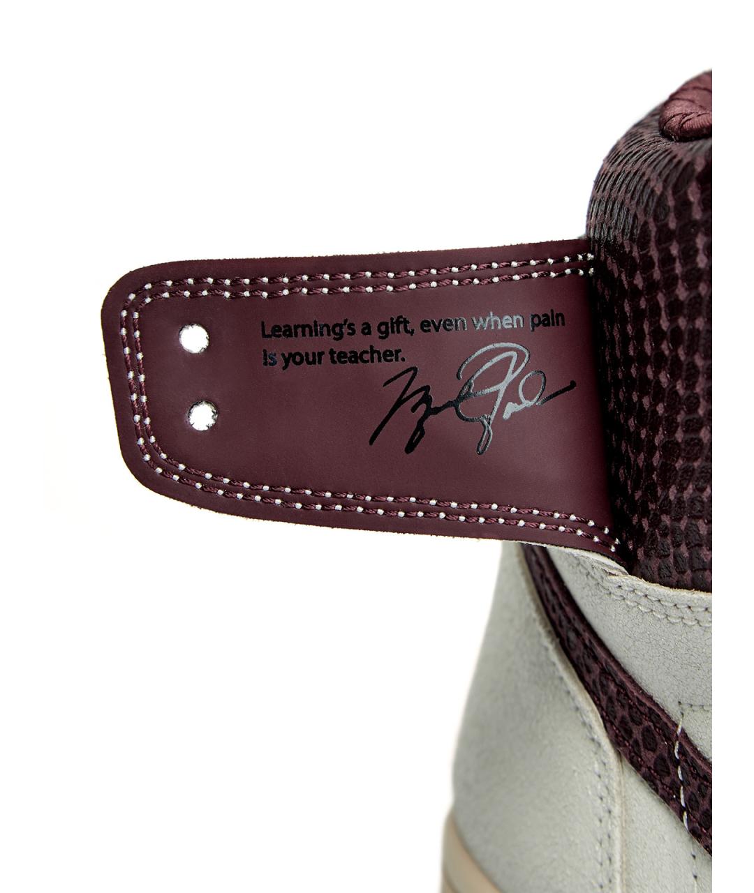 JORDAN Бежевые кожаные высокие кроссовки / кеды, фото 8