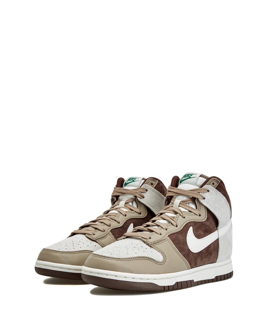 NIKE Коричневые замшевые высокие кроссовки / кеды, фото 2