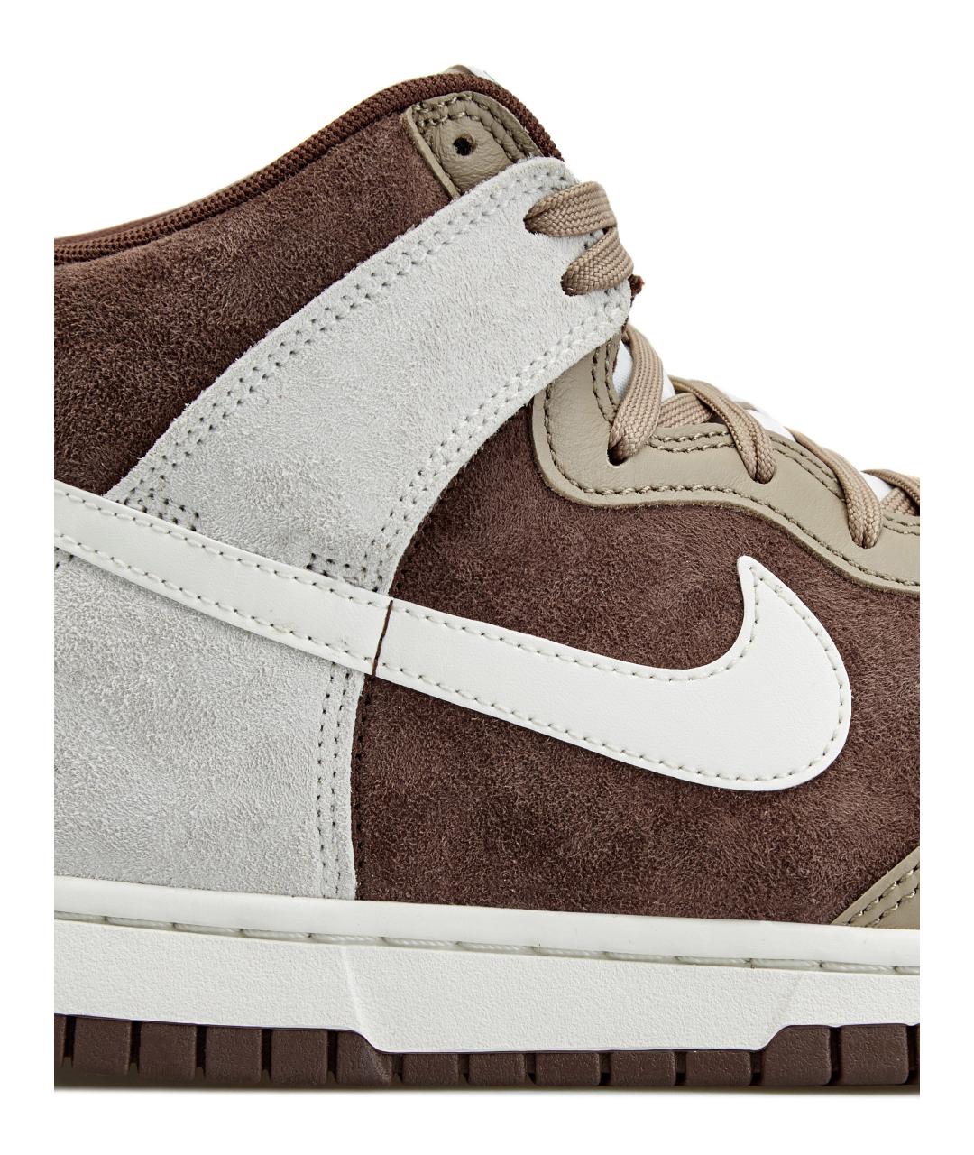 NIKE Коричневые замшевые высокие кроссовки / кеды, фото 5