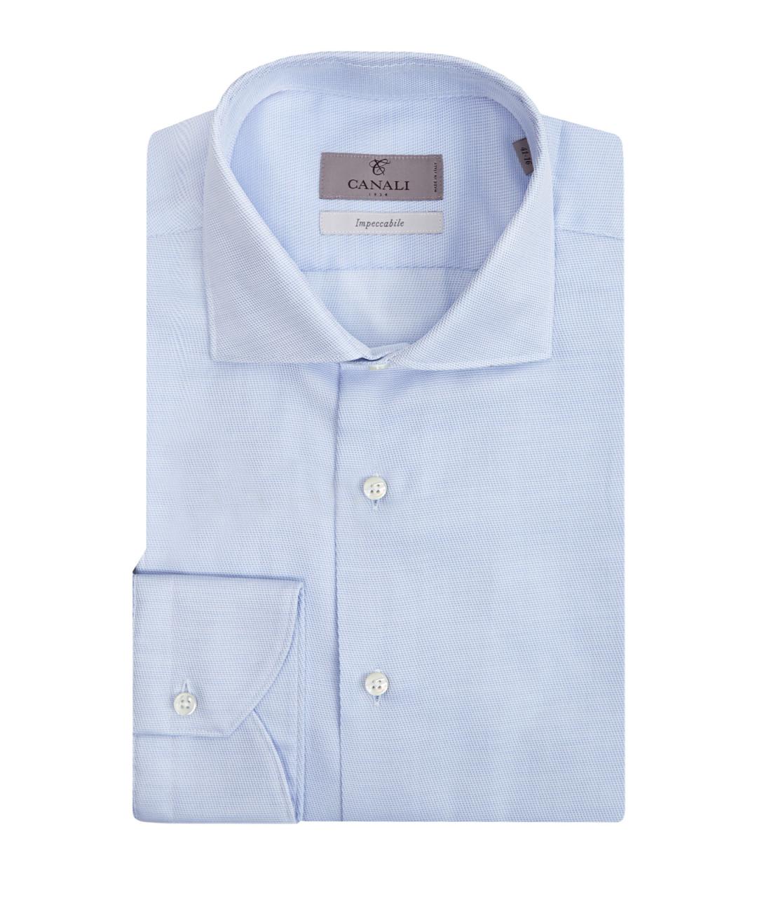 CANALI Голубая хлопковая кэжуал рубашка, фото 1