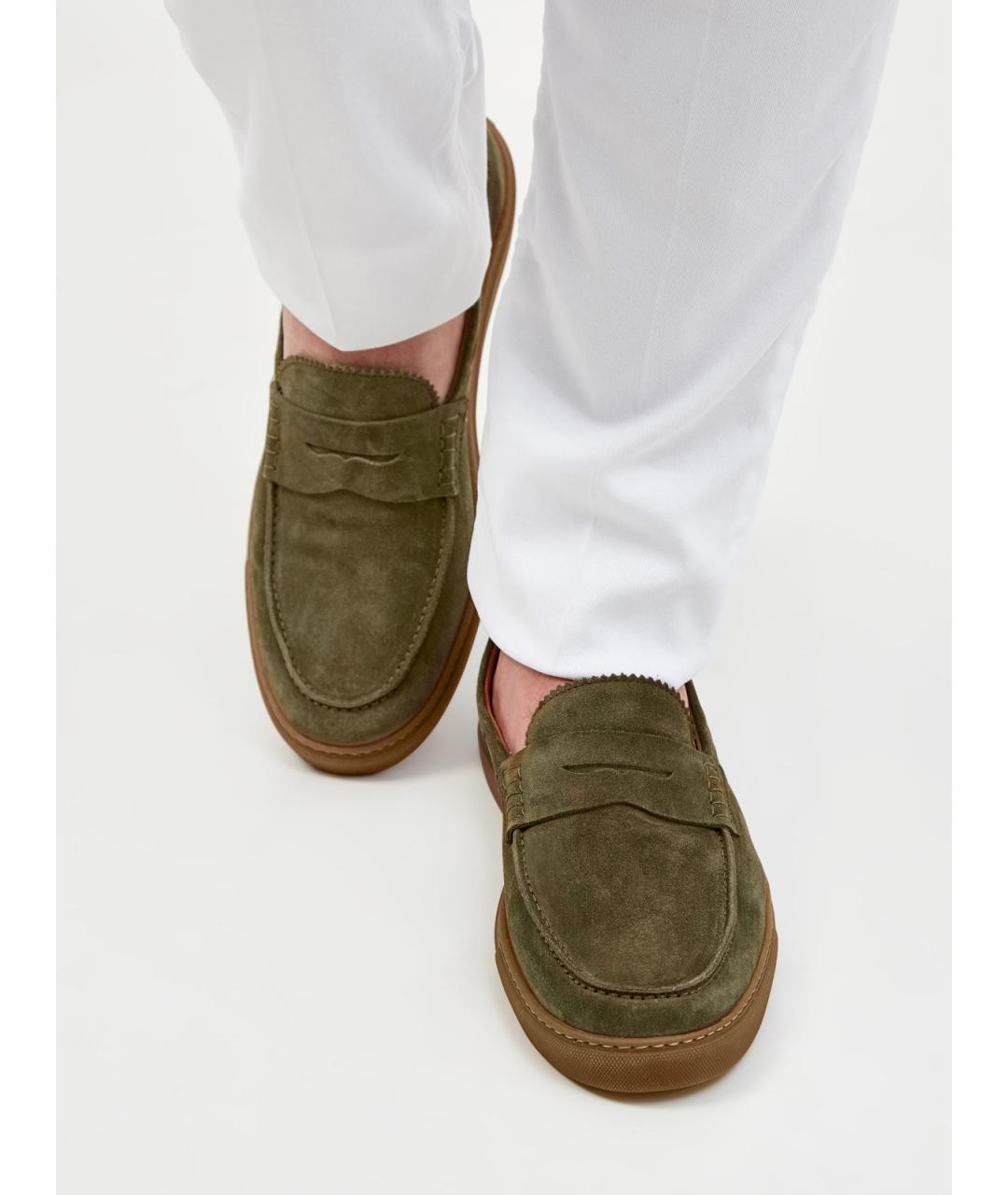 BARRETT Хаки замшевые лоферы, фото 2
