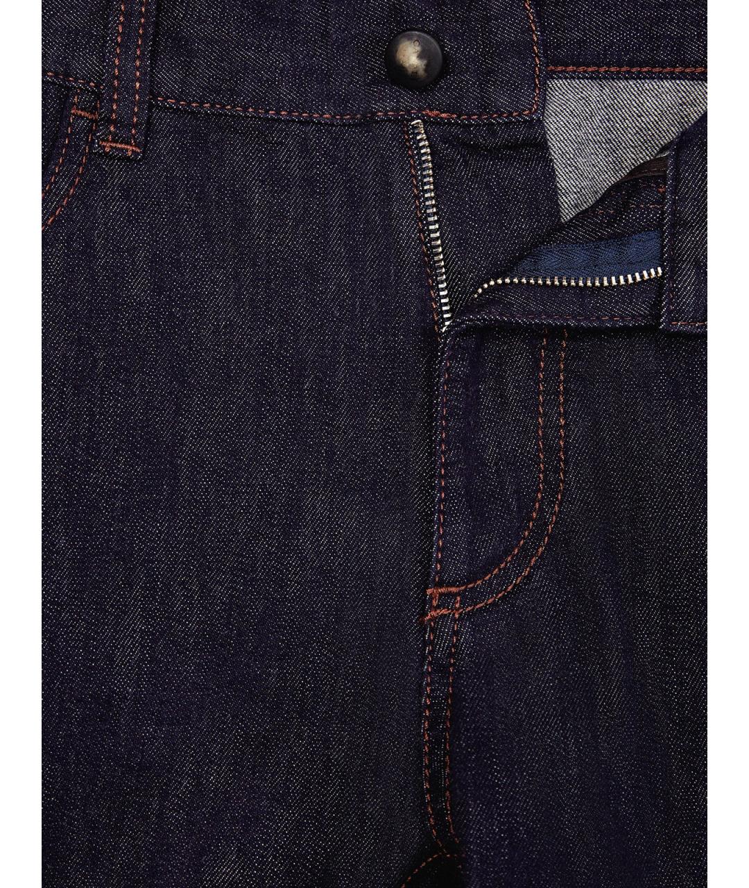 CANALI Темно-синие хлопковые прямые джинсы, фото 6