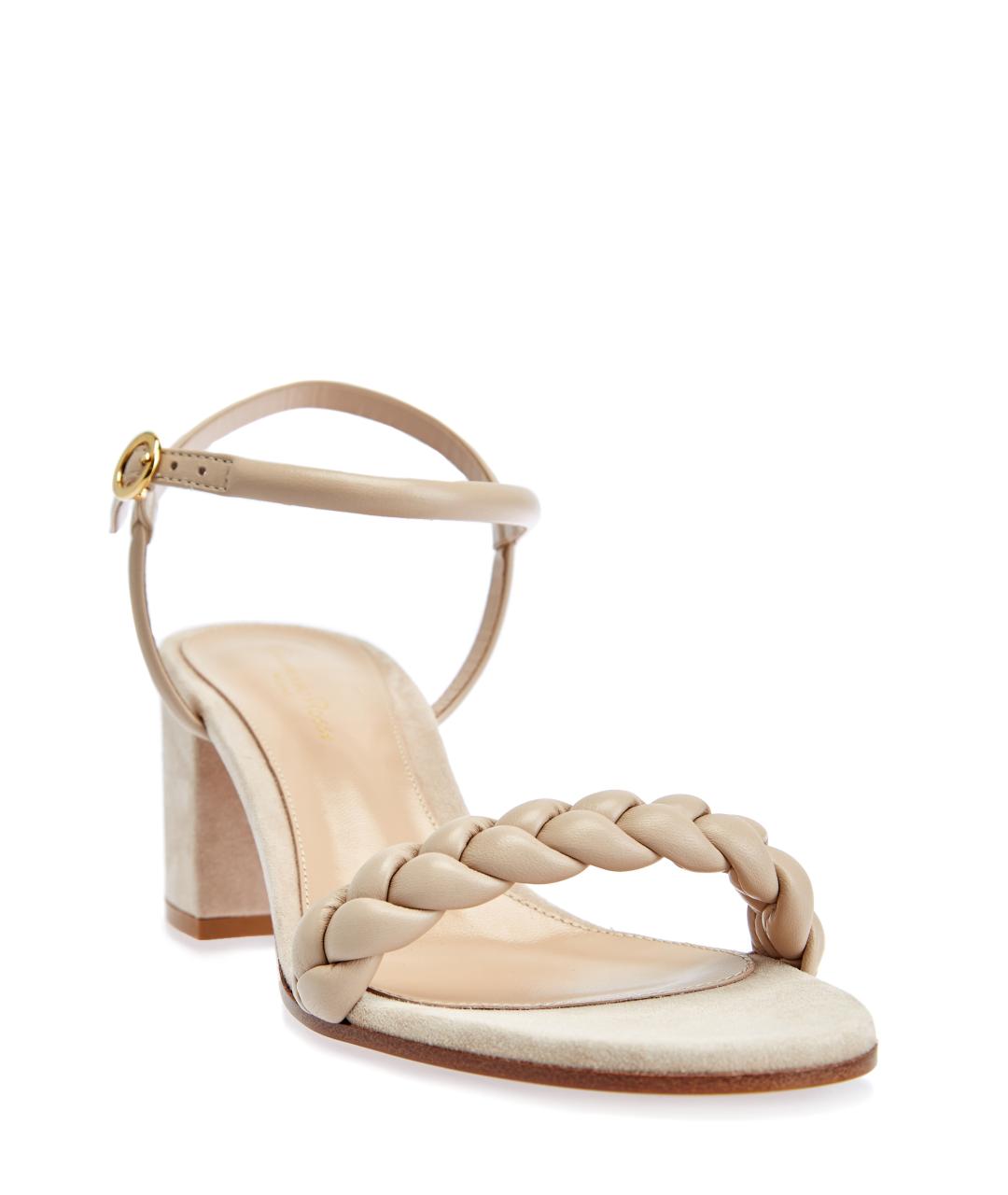 GIANVITO ROSSI Бежевые кожаные босоножки, фото 3