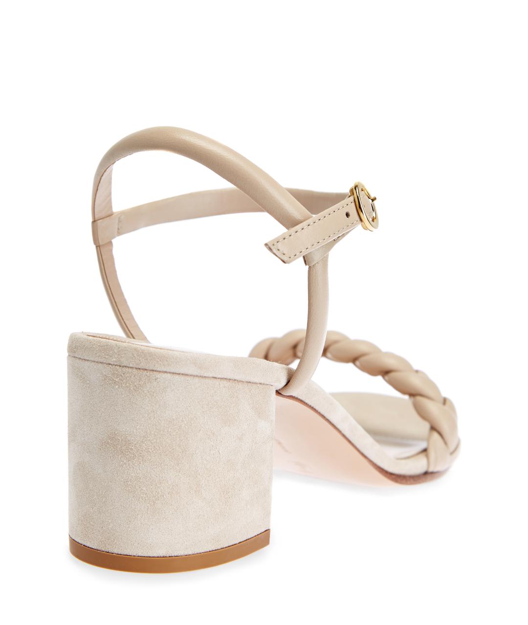 GIANVITO ROSSI Бежевые кожаные босоножки, фото 4