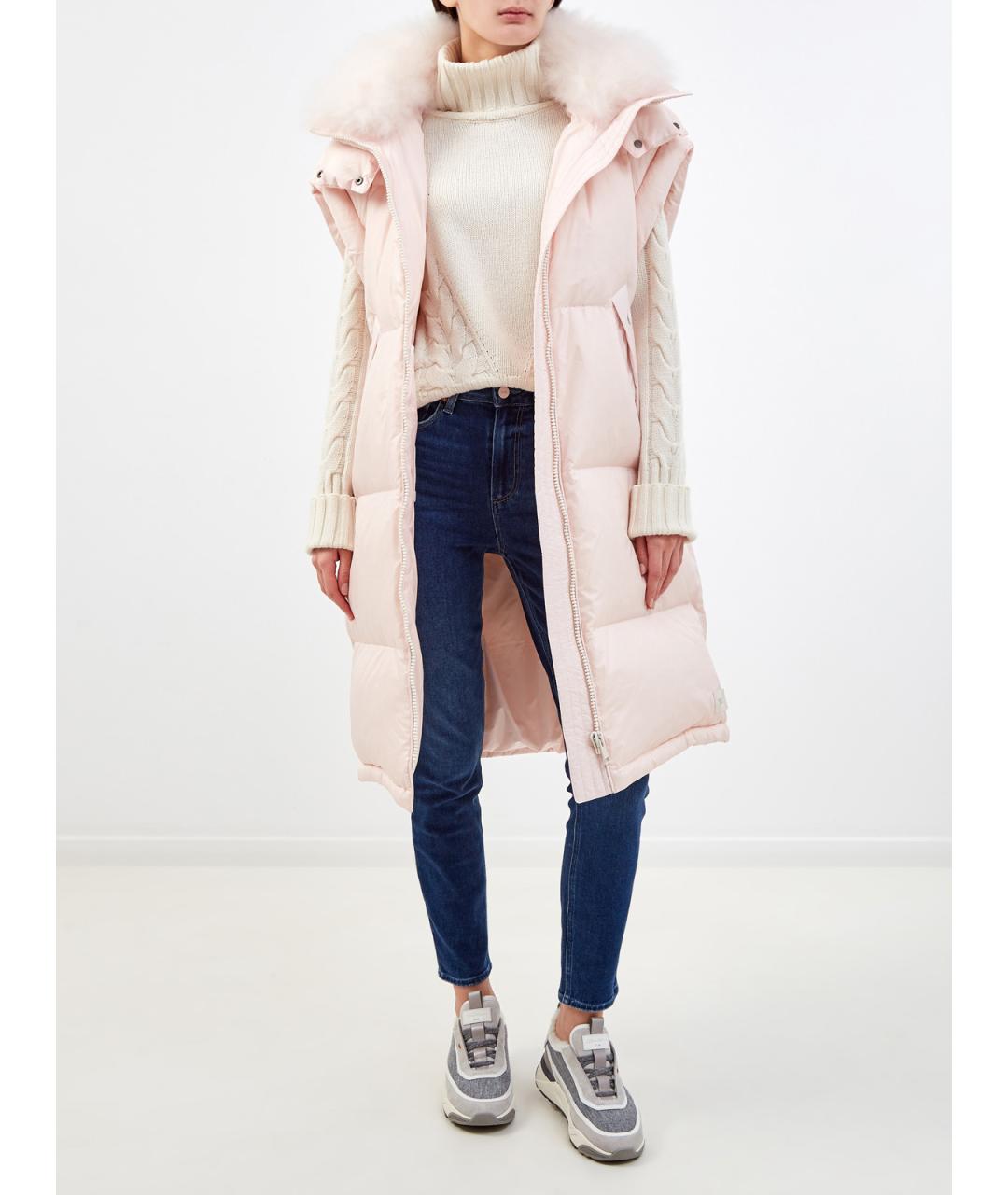 YVES SALOMON Розовый полиэстеровый жилет, фото 2