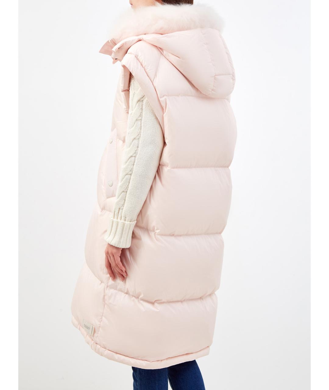 YVES SALOMON Розовый полиэстеровый жилет, фото 4