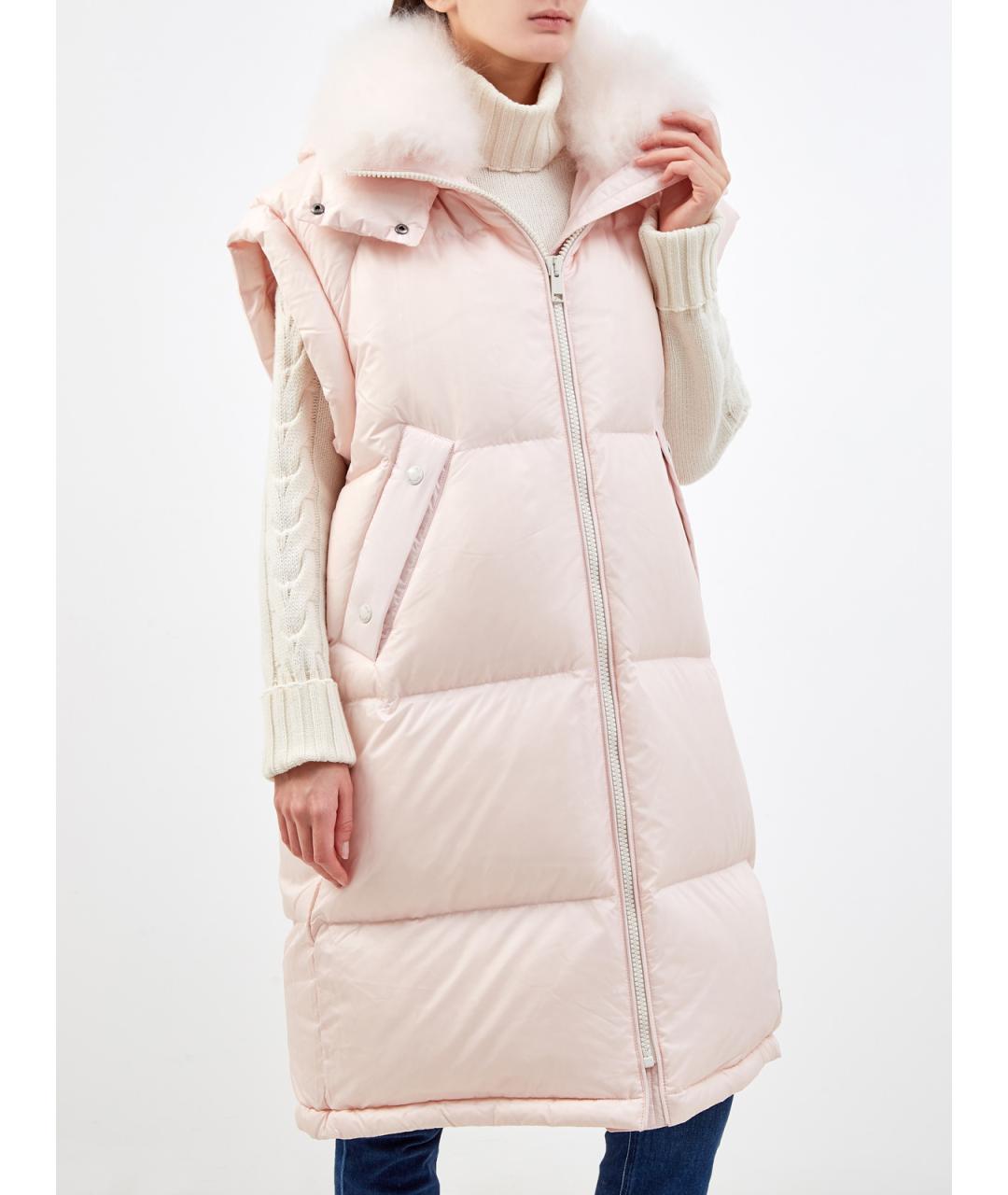 YVES SALOMON Розовый полиэстеровый жилет, фото 3