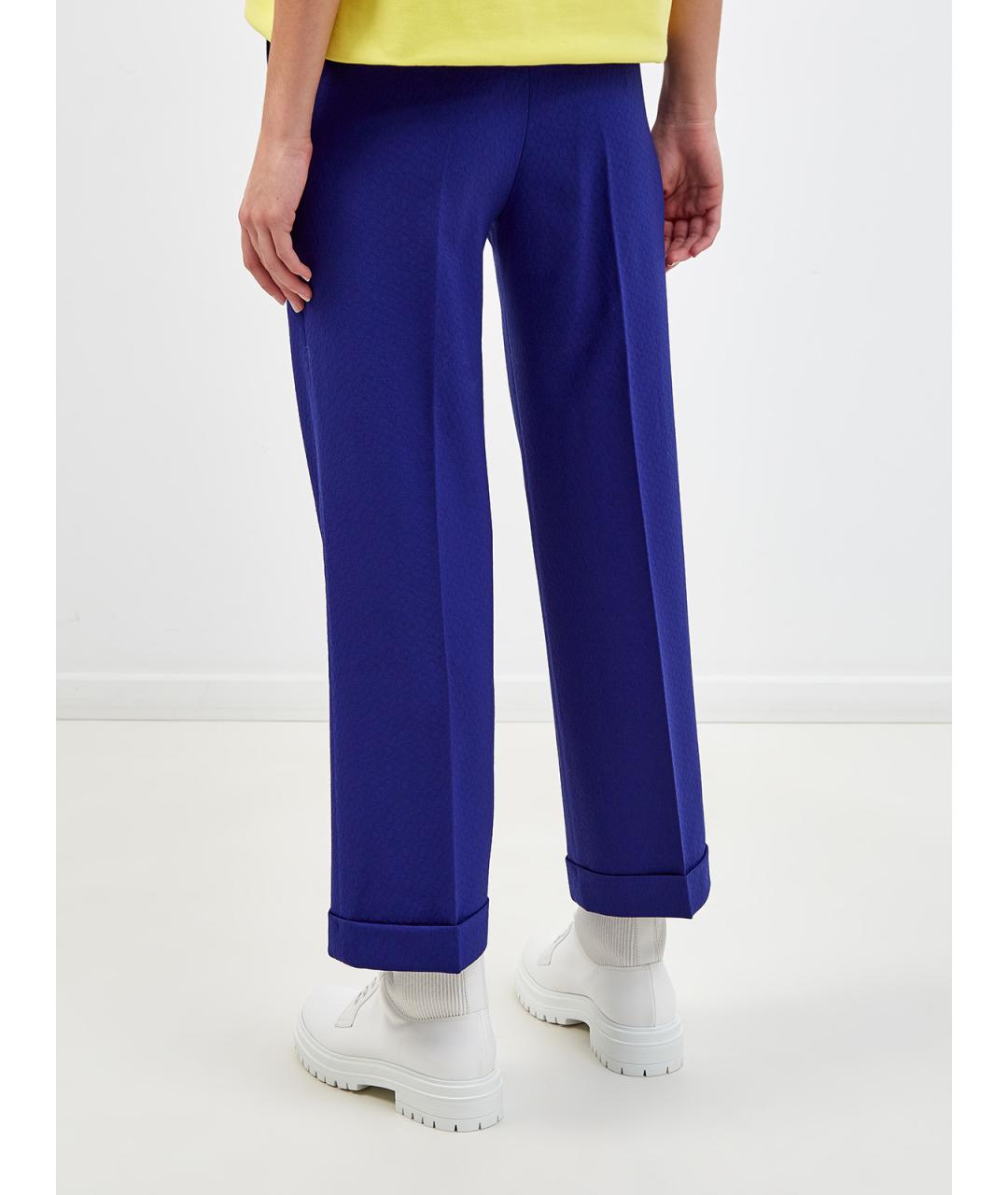 ETRO Синие шерстяные прямые брюки, фото 4