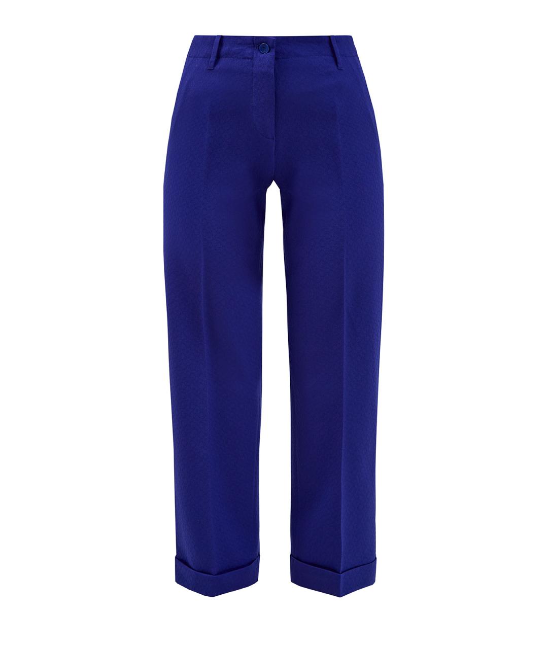 ETRO Синие шерстяные прямые брюки, фото 1
