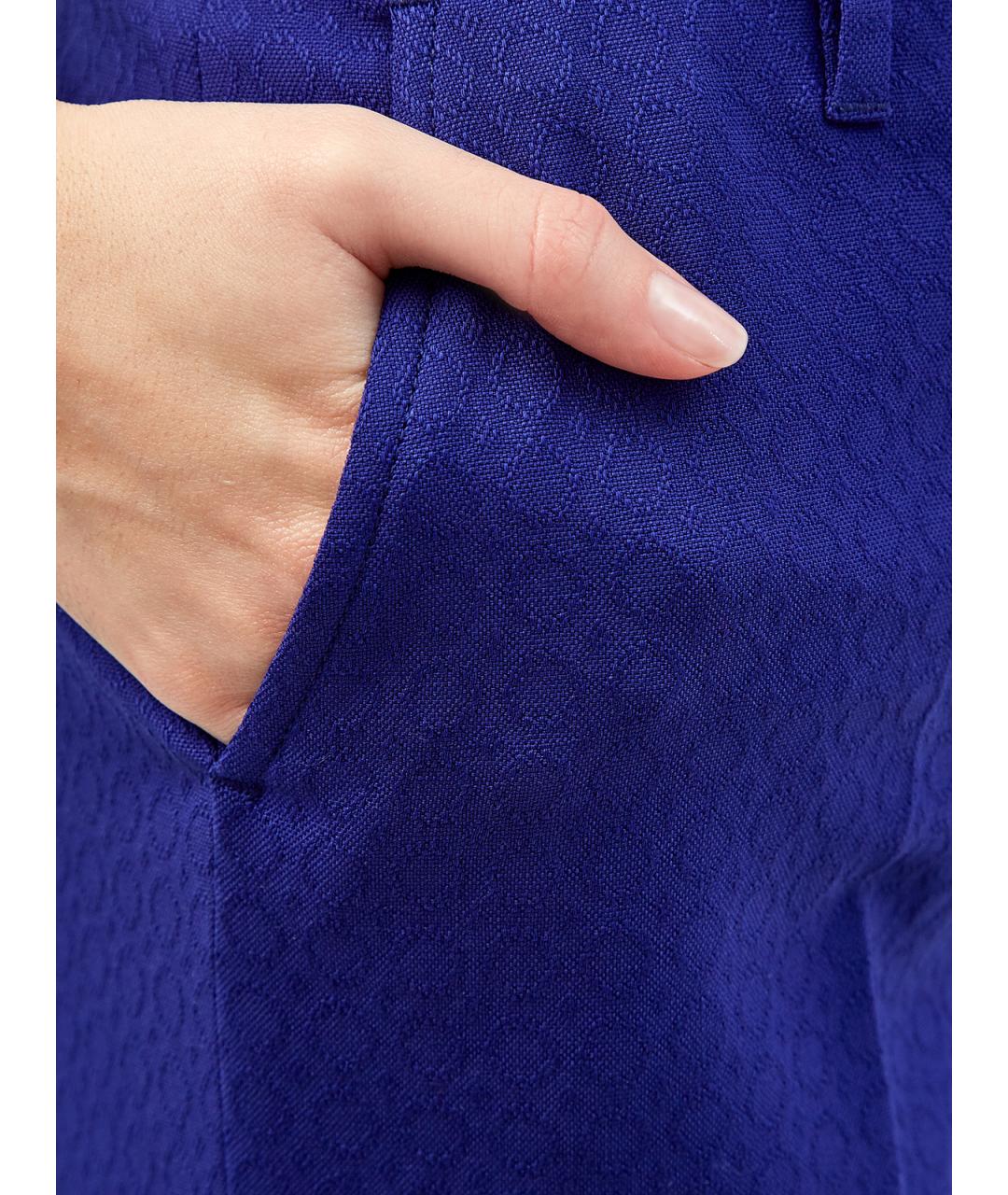 ETRO Синие шерстяные прямые брюки, фото 5