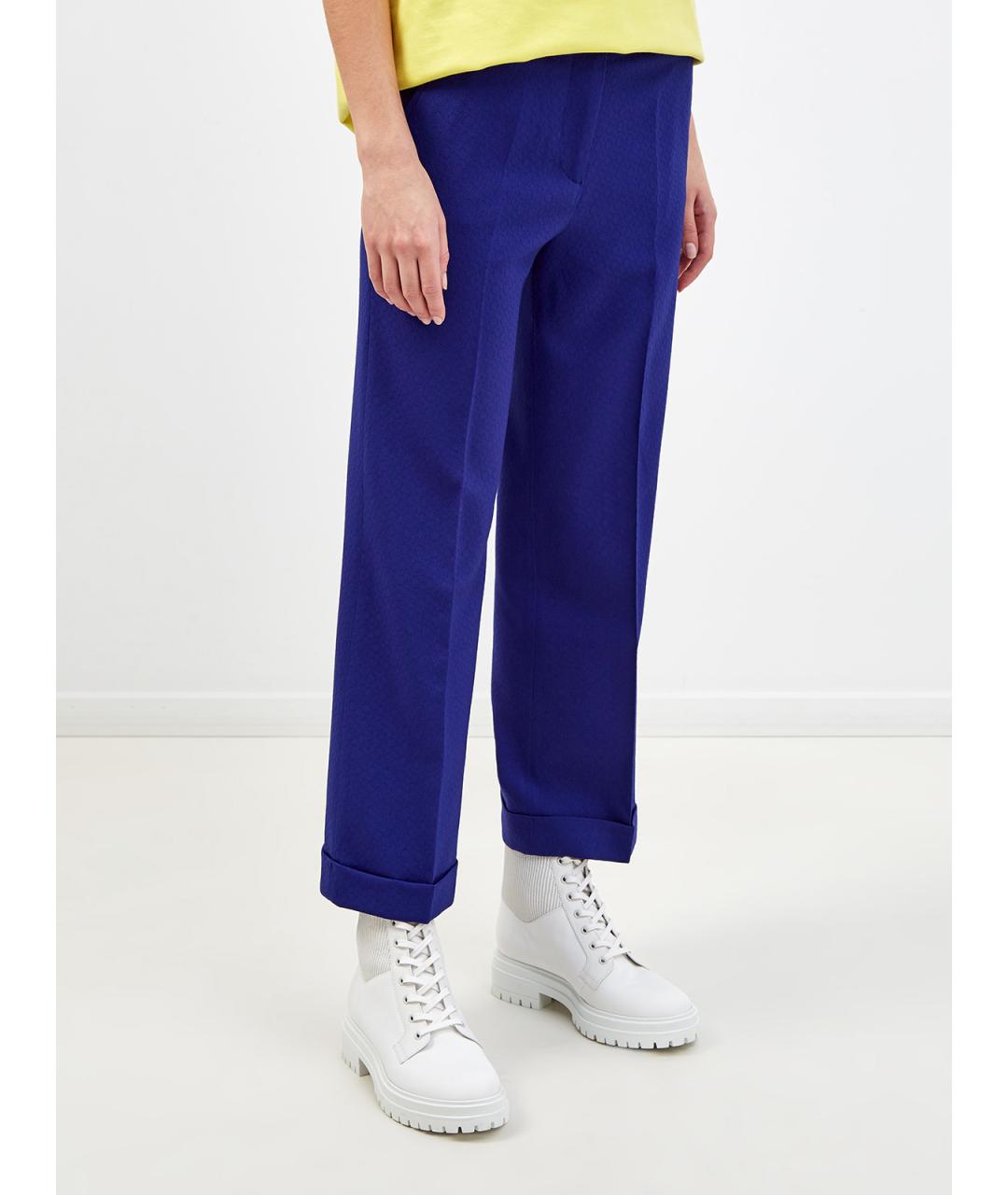 ETRO Синие шерстяные прямые брюки, фото 3