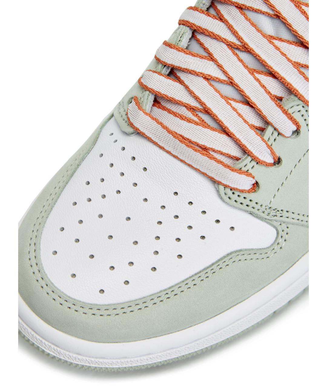 JORDAN Салатовые кожаные высокие кроссовки / кеды, фото 6