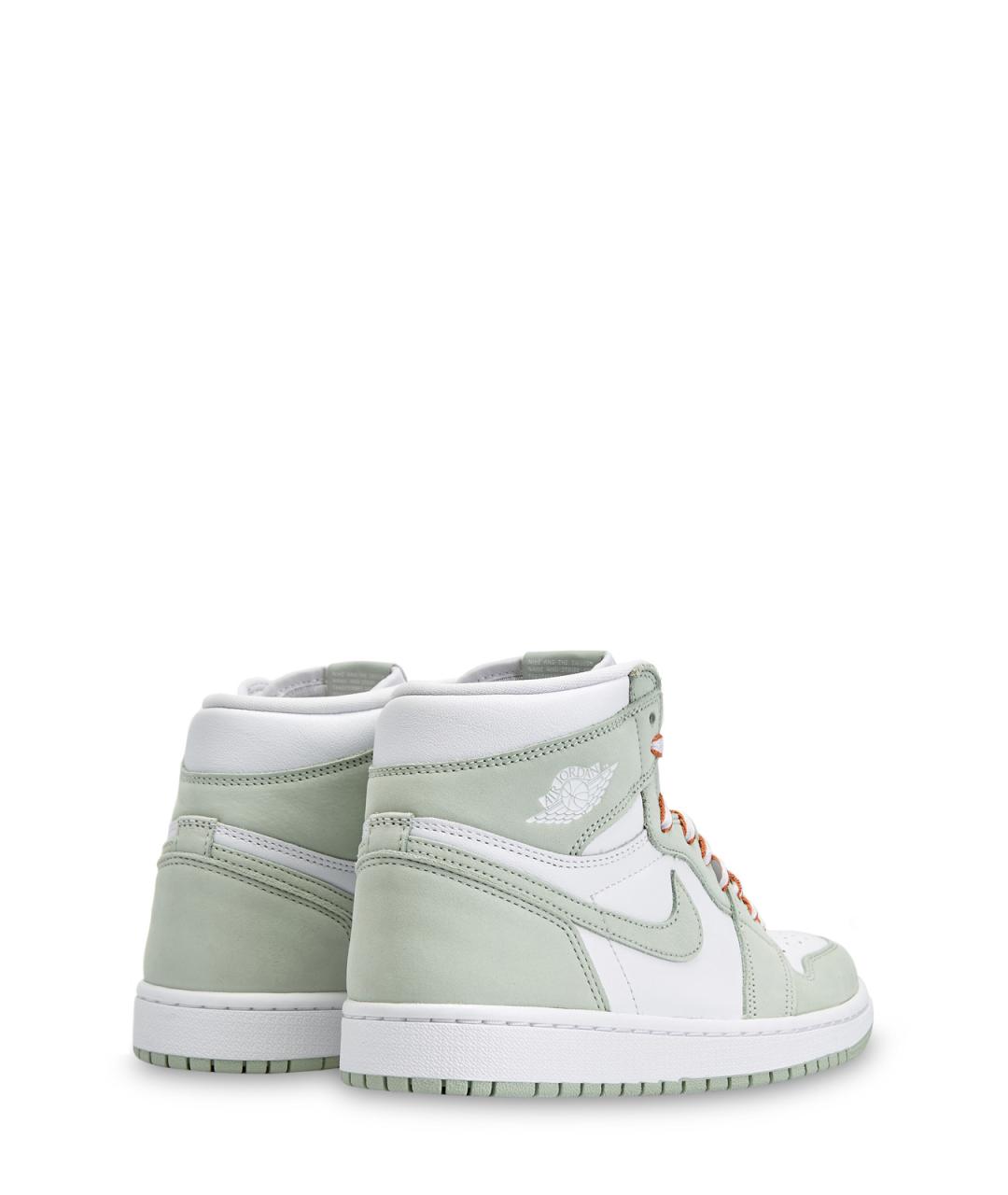 JORDAN Салатовые кожаные высокие кроссовки / кеды, фото 3