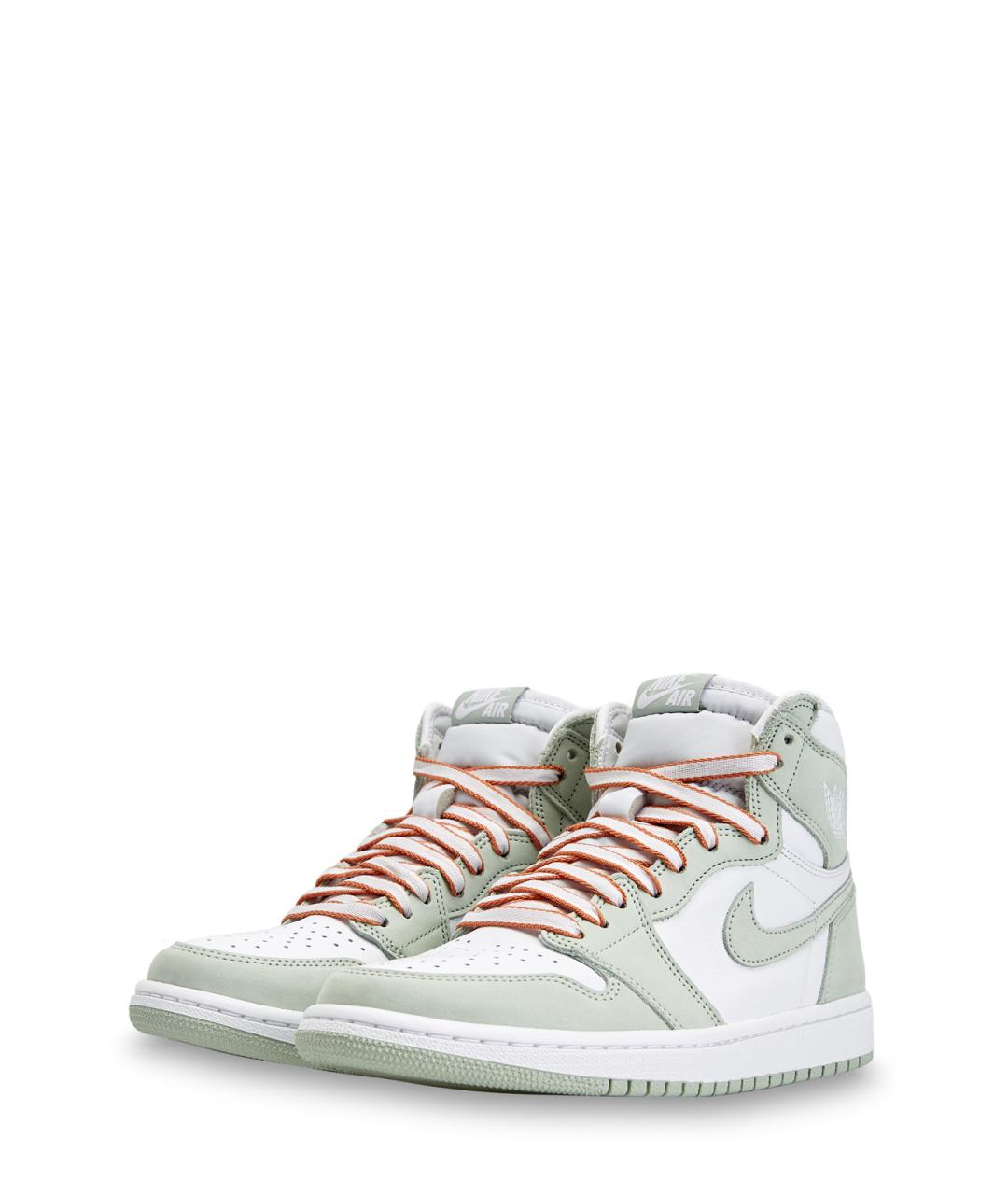 JORDAN Салатовые кожаные высокие кроссовки / кеды, фото 2