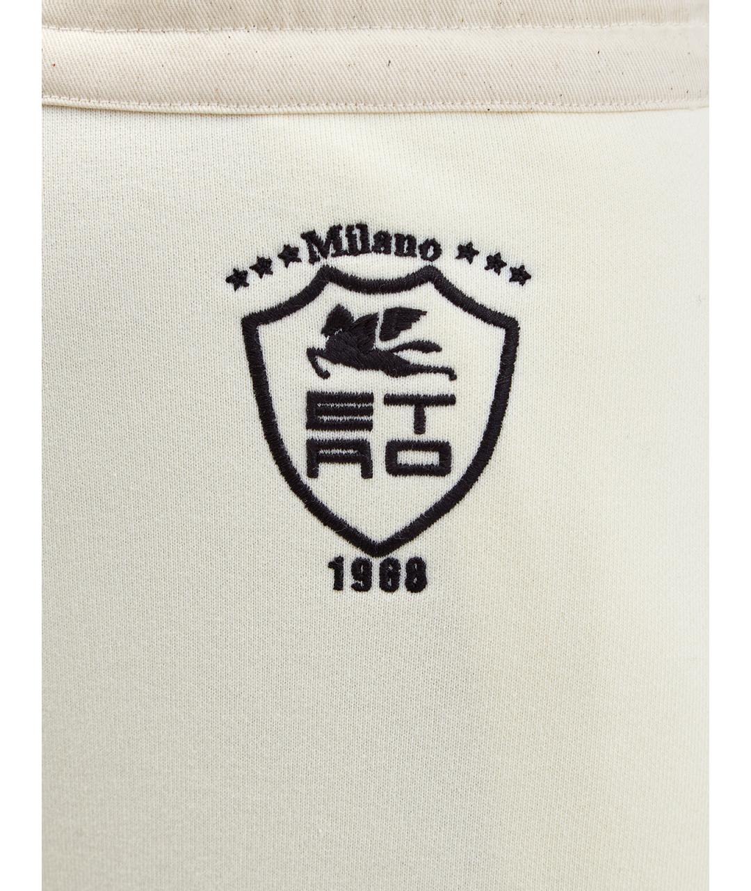 ETRO Бежевые хлопковые прямые брюки, фото 3