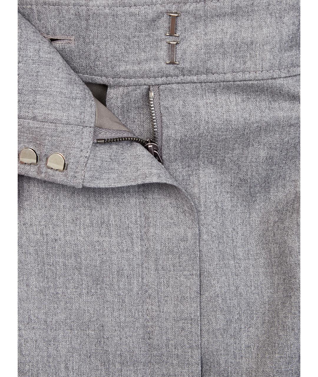 BRUNELLO CUCINELLI Серая шерстяная юбка миди, фото 6